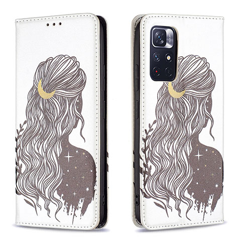 Coque Portefeuille Motif Fantaisie Livre Cuir Etui Clapet B05F pour Xiaomi Poco M4 Pro 5G Noir