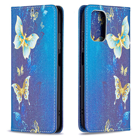 Coque Portefeuille Motif Fantaisie Livre Cuir Etui Clapet B05F pour Xiaomi Redmi Note 10 4G Bleu