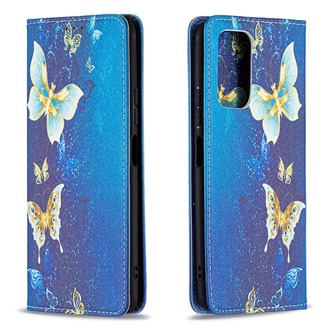 Coque Portefeuille Motif Fantaisie Livre Cuir Etui Clapet B05F pour Xiaomi Redmi Note 10 Pro 4G Bleu