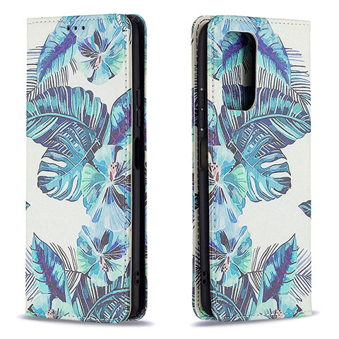 Coque Portefeuille Motif Fantaisie Livre Cuir Etui Clapet B05F pour Xiaomi Redmi Note 10 Pro 4G Bleu Ciel