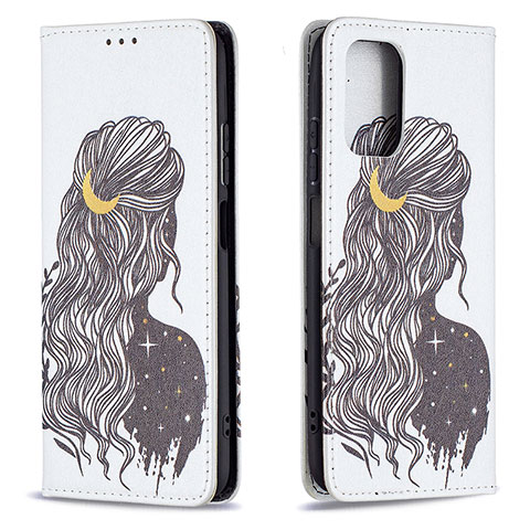 Coque Portefeuille Motif Fantaisie Livre Cuir Etui Clapet B05F pour Xiaomi Redmi Note 10S 4G Gris