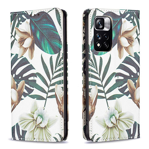 Coque Portefeuille Motif Fantaisie Livre Cuir Etui Clapet B05F pour Xiaomi Redmi Note 11 Pro+ Plus 5G Vert