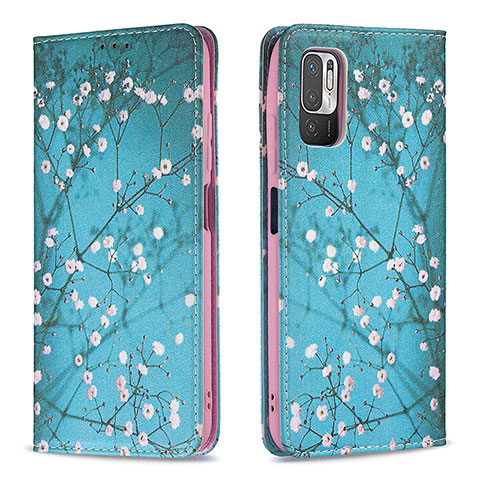 Coque Portefeuille Motif Fantaisie Livre Cuir Etui Clapet B05F pour Xiaomi Redmi Note 11 SE 5G Cyan