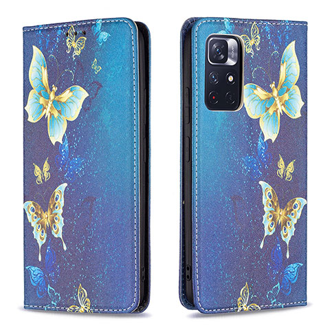 Coque Portefeuille Motif Fantaisie Livre Cuir Etui Clapet B05F pour Xiaomi Redmi Note 11T 5G Bleu