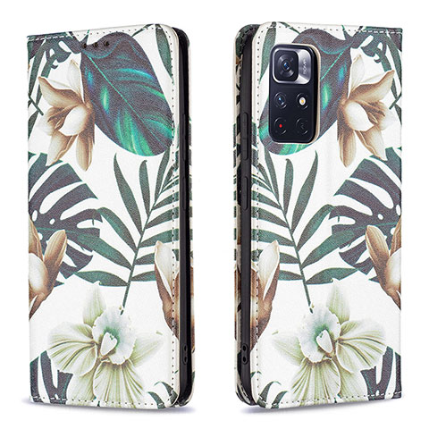 Coque Portefeuille Motif Fantaisie Livre Cuir Etui Clapet B05F pour Xiaomi Redmi Note 11T 5G Vert