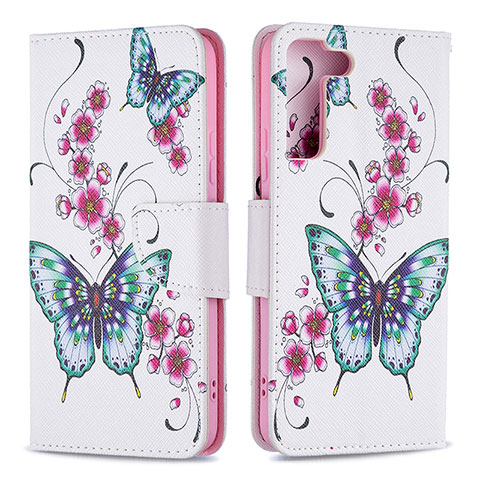 Coque Portefeuille Motif Fantaisie Livre Cuir Etui Clapet B09F pour Samsung Galaxy S21 5G Colorful