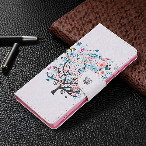 Coque Portefeuille Motif Fantaisie Livre Cuir Etui Clapet B09F pour Samsung Galaxy S21 Ultra 5G Blanc