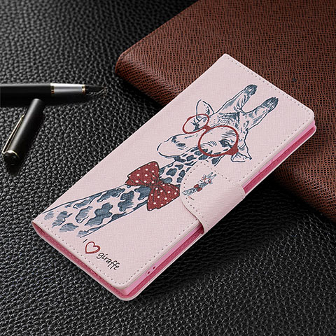 Coque Portefeuille Motif Fantaisie Livre Cuir Etui Clapet B09F pour Samsung Galaxy S21 Ultra 5G Rose