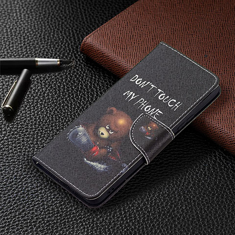 Coque Portefeuille Motif Fantaisie Livre Cuir Etui Clapet BF4 pour Xiaomi Redmi Note 10 Pro 4G Gris Fonce