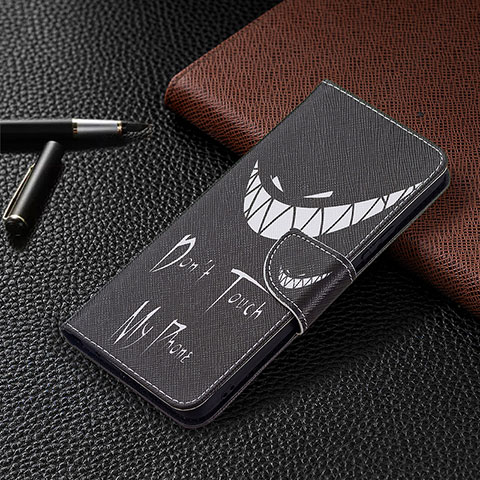 Coque Portefeuille Motif Fantaisie Livre Cuir Etui Clapet BF4 pour Xiaomi Redmi Note 10 Pro 4G Noir