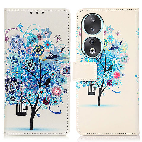 Coque Portefeuille Motif Fantaisie Livre Cuir Etui Clapet D02Y pour Huawei Honor 90 5G Bleu