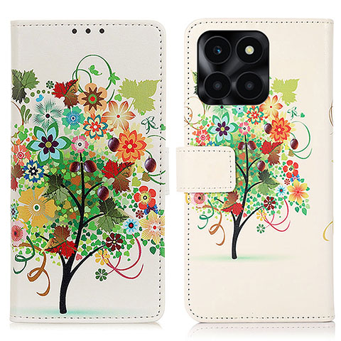 Coque Portefeuille Motif Fantaisie Livre Cuir Etui Clapet D02Y pour Huawei Honor X6a Vert