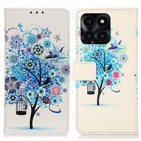 Coque Portefeuille Motif Fantaisie Livre Cuir Etui Clapet D02Y pour Huawei Honor X8b Bleu