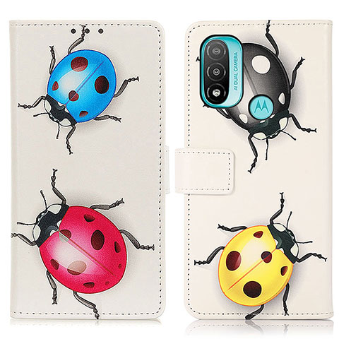 Coque Portefeuille Motif Fantaisie Livre Cuir Etui Clapet D02Y pour Motorola Moto E20 Mixte