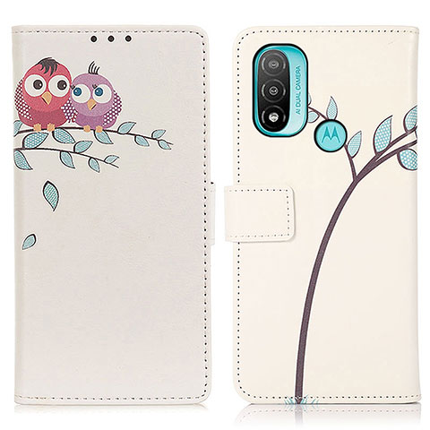 Coque Portefeuille Motif Fantaisie Livre Cuir Etui Clapet D02Y pour Motorola Moto E20 Rose