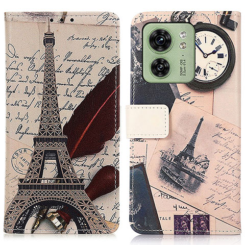 Coque Portefeuille Motif Fantaisie Livre Cuir Etui Clapet D02Y pour Motorola Moto Edge 40 5G Gris