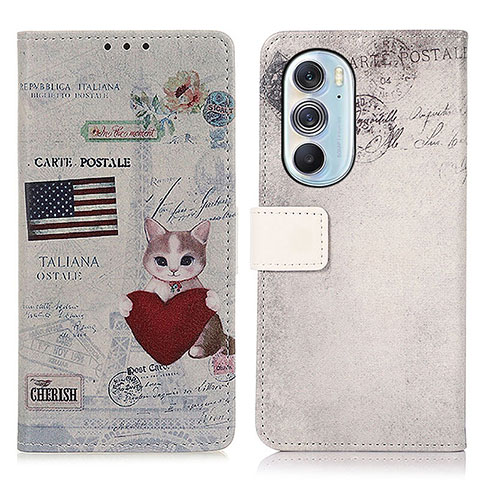 Coque Portefeuille Motif Fantaisie Livre Cuir Etui Clapet D02Y pour Motorola Moto Edge X30 5G Vin Rouge