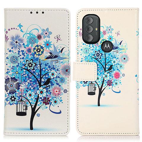 Coque Portefeuille Motif Fantaisie Livre Cuir Etui Clapet D02Y pour Motorola Moto G Play (2023) Bleu