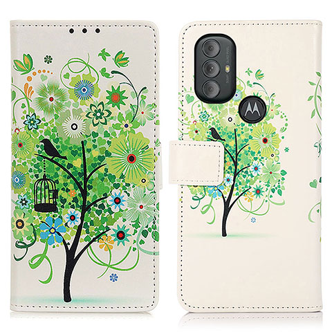 Coque Portefeuille Motif Fantaisie Livre Cuir Etui Clapet D02Y pour Motorola Moto G Play (2023) Vert