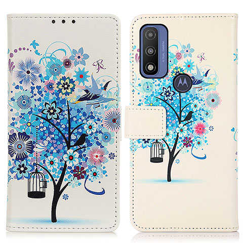 Coque Portefeuille Motif Fantaisie Livre Cuir Etui Clapet D02Y pour Motorola Moto G Pure Bleu