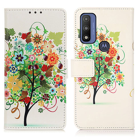 Coque Portefeuille Motif Fantaisie Livre Cuir Etui Clapet D02Y pour Motorola Moto G Pure Colorful