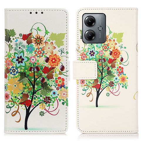 Coque Portefeuille Motif Fantaisie Livre Cuir Etui Clapet D02Y pour Motorola Moto G14 Vert