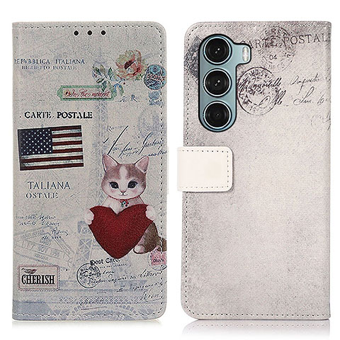 Coque Portefeuille Motif Fantaisie Livre Cuir Etui Clapet D02Y pour Motorola Moto G200 5G Vin Rouge