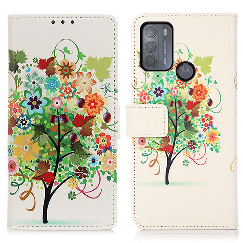 Coque Portefeuille Motif Fantaisie Livre Cuir Etui Clapet D02Y pour Motorola Moto G50 Colorful