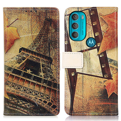 Coque Portefeuille Motif Fantaisie Livre Cuir Etui Clapet D02Y pour Motorola Moto G71 5G Marron