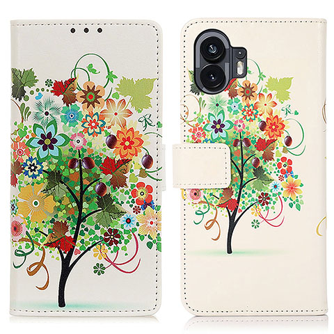 Coque Portefeuille Motif Fantaisie Livre Cuir Etui Clapet D02Y pour Nothing Phone 2 Vert