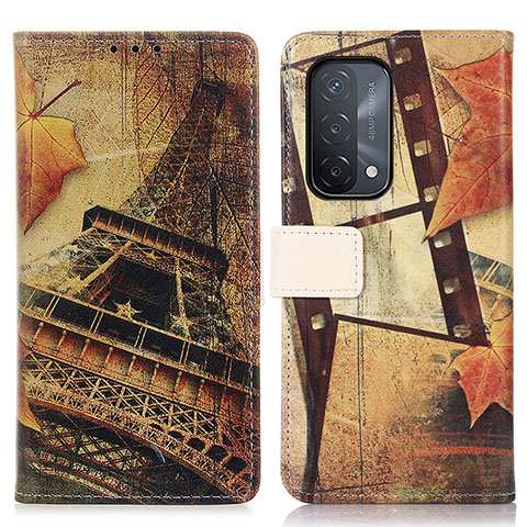 Coque Portefeuille Motif Fantaisie Livre Cuir Etui Clapet D02Y pour Oppo A54 5G Marron