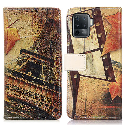 Coque Portefeuille Motif Fantaisie Livre Cuir Etui Clapet D02Y pour Oppo A94 4G Marron