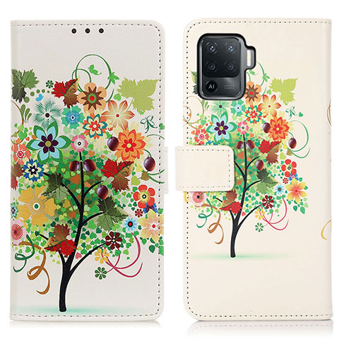 Coque Portefeuille Motif Fantaisie Livre Cuir Etui Clapet D02Y pour Oppo Reno5 Lite Colorful