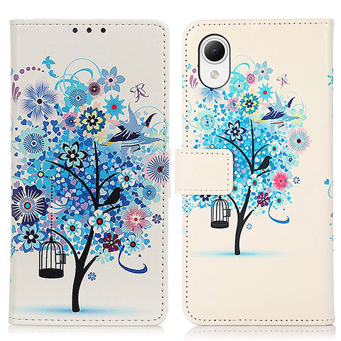 Coque Portefeuille Motif Fantaisie Livre Cuir Etui Clapet D02Y pour Samsung Galaxy A23 5G SC-56C Bleu