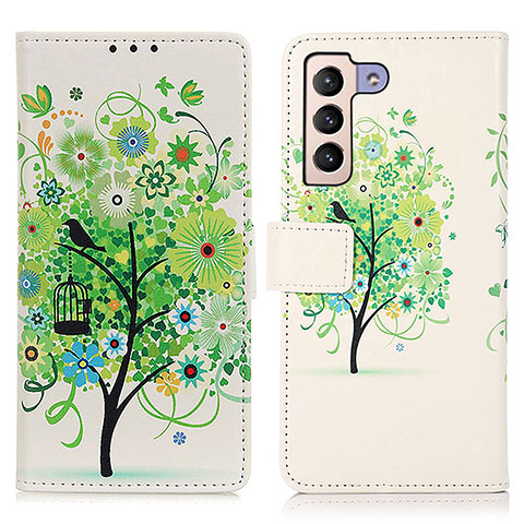 Coque Portefeuille Motif Fantaisie Livre Cuir Etui Clapet D02Y pour Samsung Galaxy S21 5G Vert