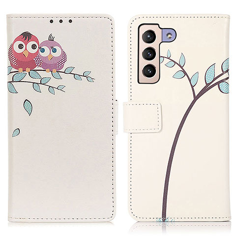 Coque Portefeuille Motif Fantaisie Livre Cuir Etui Clapet D02Y pour Samsung Galaxy S21 Plus 5G Rose