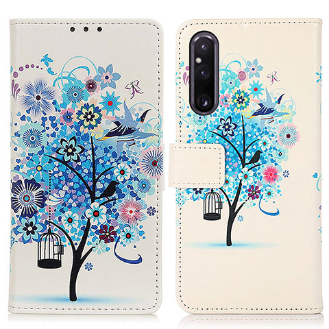 Coque Portefeuille Motif Fantaisie Livre Cuir Etui Clapet D02Y pour Sony Xperia 1 V Bleu