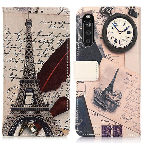 Coque Portefeuille Motif Fantaisie Livre Cuir Etui Clapet D02Y pour Sony Xperia 10 III Gris