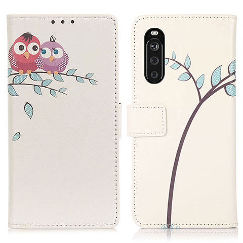 Coque Portefeuille Motif Fantaisie Livre Cuir Etui Clapet D02Y pour Sony Xperia 10 III Rose