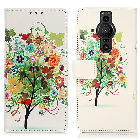 Coque Portefeuille Motif Fantaisie Livre Cuir Etui Clapet D02Y pour Sony Xperia PRO-I Colorful