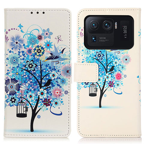 Coque Portefeuille Motif Fantaisie Livre Cuir Etui Clapet D02Y pour Xiaomi Mi 11 Ultra 5G Bleu