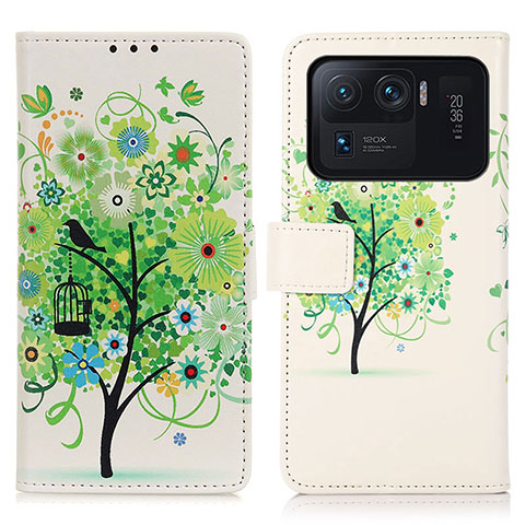 Coque Portefeuille Motif Fantaisie Livre Cuir Etui Clapet D02Y pour Xiaomi Mi 11 Ultra 5G Vert