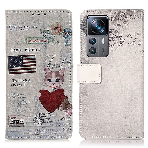 Coque Portefeuille Motif Fantaisie Livre Cuir Etui Clapet D02Y pour Xiaomi Mi 12T 5G Vin Rouge