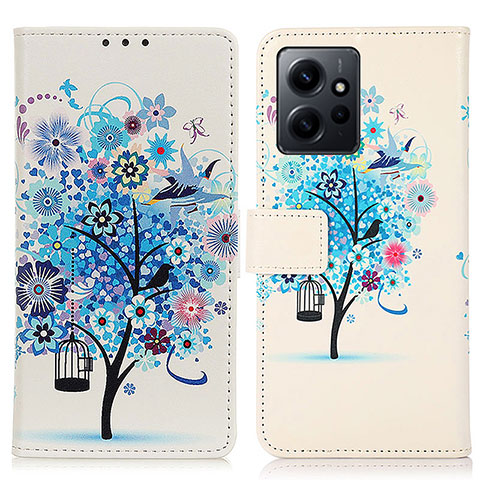 Coque Portefeuille Motif Fantaisie Livre Cuir Etui Clapet D02Y pour Xiaomi Redmi Note 12 4G Bleu