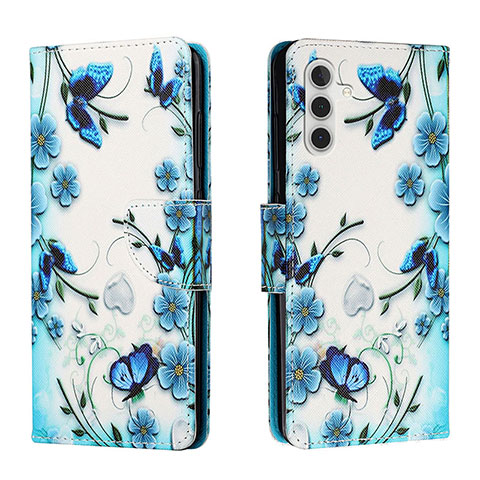 Coque Portefeuille Motif Fantaisie Livre Cuir Etui Clapet H01X pour Samsung Galaxy A04s Bleu