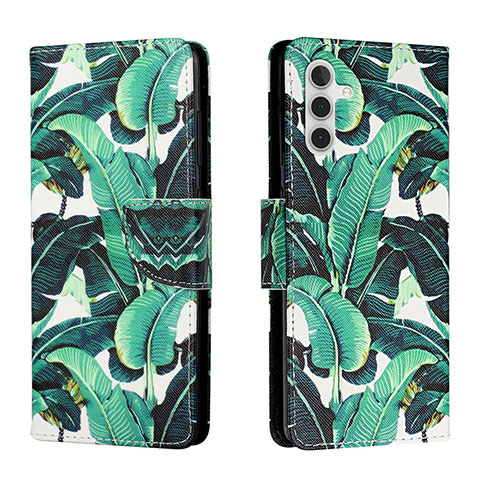 Coque Portefeuille Motif Fantaisie Livre Cuir Etui Clapet H01X pour Samsung Galaxy A04s Vert