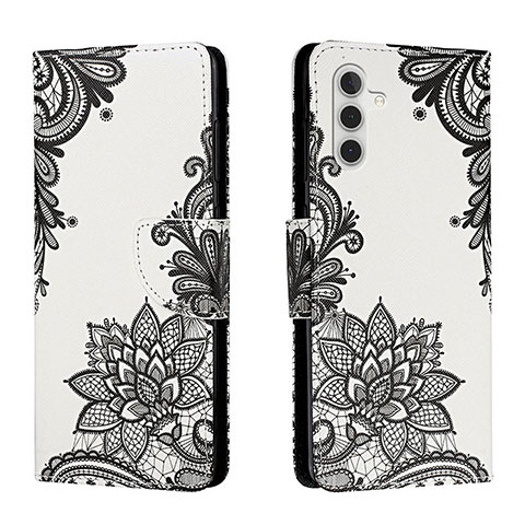 Coque Portefeuille Motif Fantaisie Livre Cuir Etui Clapet H01X pour Samsung Galaxy A13 5G Gris Fonce