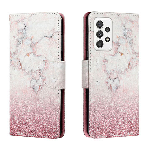 Coque Portefeuille Motif Fantaisie Livre Cuir Etui Clapet H01X pour Samsung Galaxy A33 5G Rose