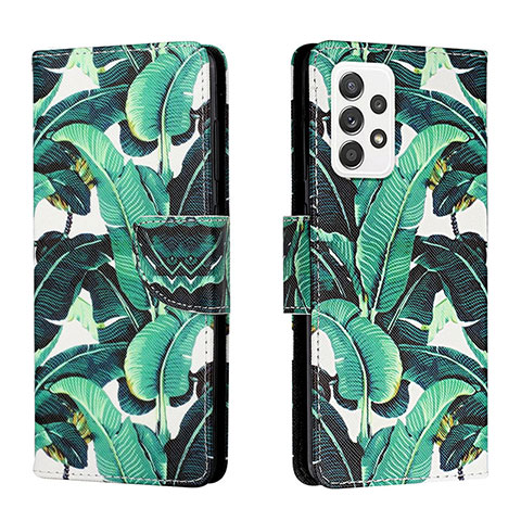 Coque Portefeuille Motif Fantaisie Livre Cuir Etui Clapet H01X pour Samsung Galaxy A53 5G Vert