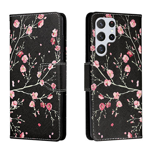 Coque Portefeuille Motif Fantaisie Livre Cuir Etui Clapet H01X pour Samsung Galaxy S22 Ultra 5G Noir